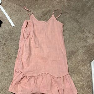 Pink linen dress